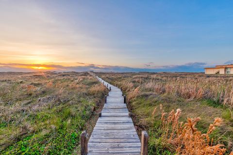 Beachhead boardwalk at sunset